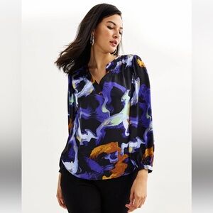 Nine West Flowy Blouse | Artistic Swirl Print | XL
Excellent Condition.